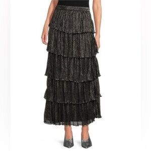 A Loves A Black Tiered Maxi Skirt